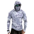 thumbnail image 3 of LTTVQM Long Sleeve Shirts for Men with Face Cover UPF 50+ Sun Protection Camo Hoodie Running Rash Guard Lightweight Shirts Athletic Trendy Tops Gray L, 3 of 10