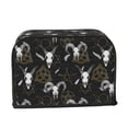 thumbnail image 6 of Toaster Covers 2 Slice, Gothic Style Cool Goat Skull Waterproof Bread Machine Cover Fits for Standard 2 Slice Toasters, Home Decor Toaster Protection with Hanging Rope, 6 of 7