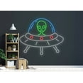 thumbnail image 3 of Glowneon UFO With Alien Neon Signs, Wall Art Decor, Man Cave Led Sign, 3 of 4