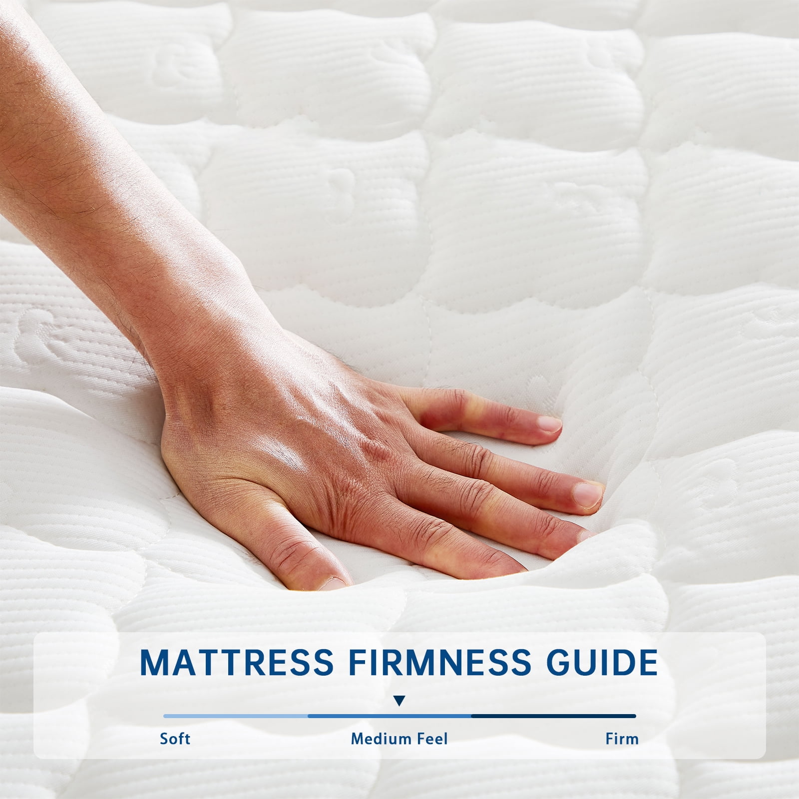Twin Mattress, 8 Inch Hybrid Mattress in a Box, Gel Memory Foam Mattress, Individually Wrapped Pocket Coils Innerspring Mattress, Support & Pressure Relief, Medium Firm Feel, 39"*75"*8"