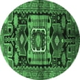 thumbnail image 1 of Ahgly Company Indoor Round Persian Emerald Green Traditional Area Rugs, 7' Round, 1 of 4