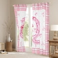thumbnail image 3 of Feelyou Buffalo Pink Bowknot Black Out Curtains for Kids, Initial Q Letter Curtains Pack of 2 (42x63 Each), Kawaii Princess Style Bedroom Curtains, Blackout Curtains Room Decor, 3 of 6