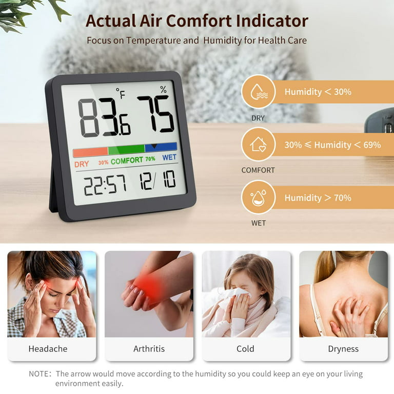 Digital Humidity Sensor Humidity Gauge Room Thermometer With Temperature  Humidity Monitor,Accurate Hygrometer Meter For Home