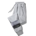 thumbnail image 4 of Men's Sweatpants Fleece Cuffed Drawstring Elastic Waist Joggers with Zip Pockets Warm Winter Solid Color Workout Casual Lounge Pants, 4 of 5