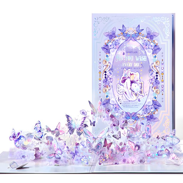 Tarjeta de felicitación Hoojoot 3D con forma de mariposa desplegable para mujer
