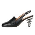 thumbnail image 2 of YDN Women's Closed Square Toe Loafers Special Spiral Heels Slingback Buckled Back Strap Shoes for Party Casual Daily Dressy Pumps Shoes Size 7 Black, 2 of 4