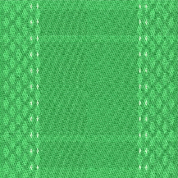 Ahgly Company Machine Washable Indoor Square Transitional Neon Green Area Rugs, 4' Square