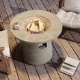thumbnail image 3 of VENTOPYR 31.5'' Round Propane Fire Pit,40,000 BTU Concrete Fire Pit Table, 3 of 7