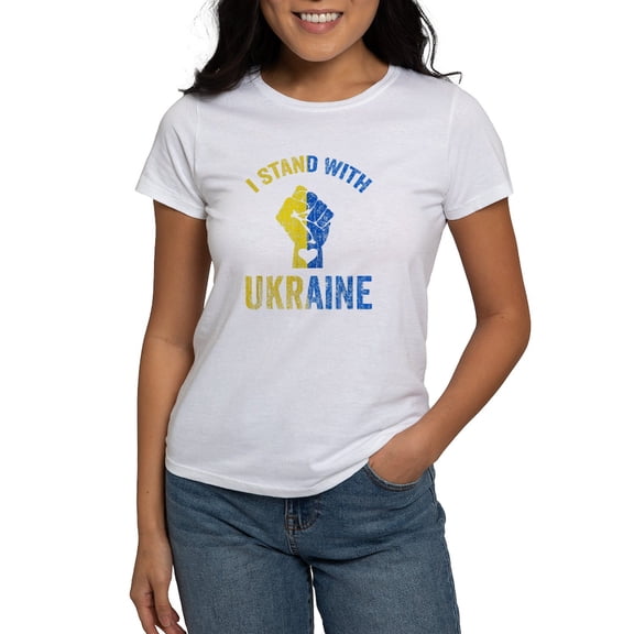 CafePress - Support Ukraine I Stand With Ukraine Ukrai T Shirt - Women's Classic T-Shirt