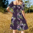 thumbnail image 4 of Purple Flower Bouquet in Watercolor Sleeveless Dress dress summer 2024 women dress women summer 2024 women evening, 4 of 7
