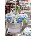 thumbnail image 5 of Outdoor Tablecloth with Umbrella Hole for Patio/Picnic/Party/Camping, Spring Floral Waterproof Table Cloth Round Cover Washable, Watercolor Flowers Butterfly Botanical Wood Gray (Dia 54"), 5 of 8