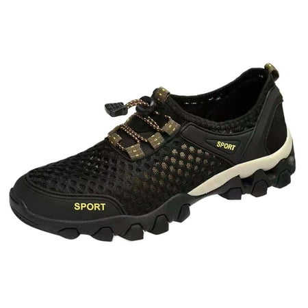 

Jungdeepe Men Summer Mesh Breathable Hiking Shoes Comfortable Walking Shoes Outdoor Travel Shoes Fashion Casual Sports Shoes