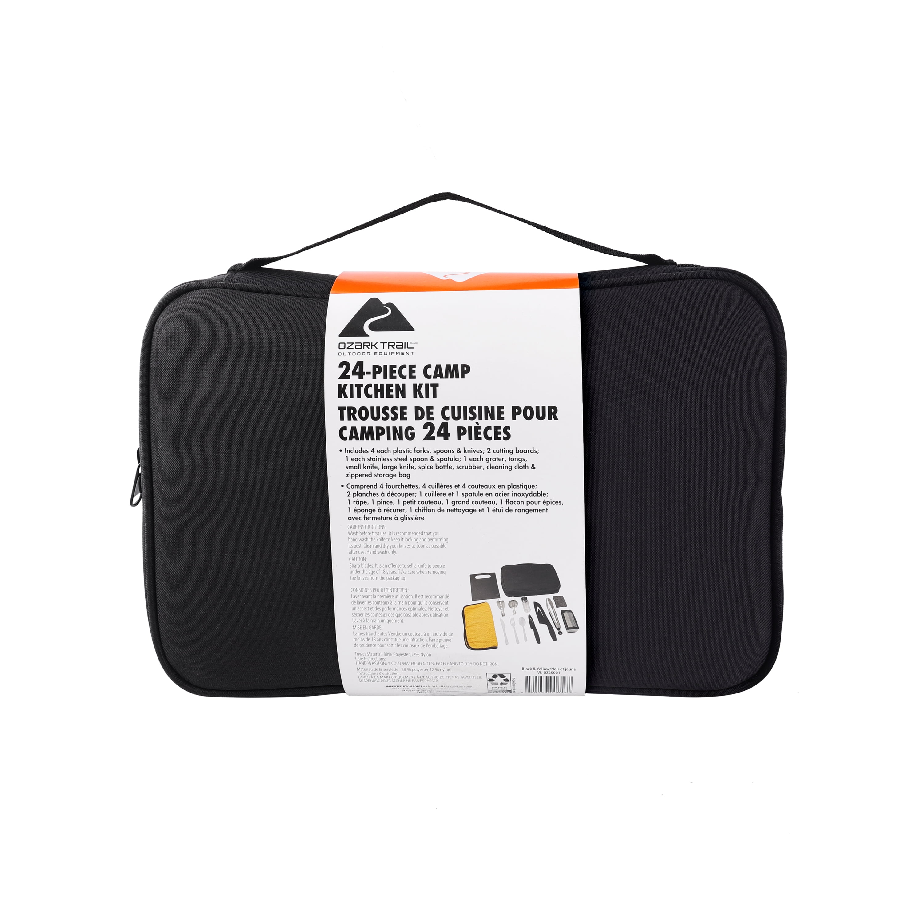 Ozark Trail Camping Kitchen Kit 24pcs Set, OZARK TRAIL PL 24 KITCHEN SET