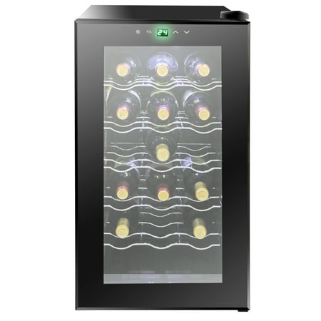 Zeny 18 Bottle Red/White/ Champagne Chiller, Thermoelectric Wine Cooler Refrigerator, Counter Top Wine Cooler, Quiet Operation Fridge, Touch Temperature