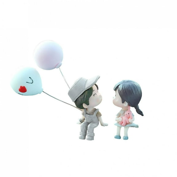 SDJMa 1/2/3 PC Couple Cute Ornaments,Bobbleheads Couple Figure Figurines Balloon Ornaments for Car Dashboard,Car Interior Dashboard Decoration Accessories for Women Girls Gifts