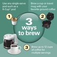 thumbnail image 2 of Hamilton Beach FlexBrew Trio Cafetera de 2 vías, compatible con cápsulas o molidos K-Cup, porción individual y olla completa de 12 c, blanca con detalles de acero inoxidable, preparación rápida, 2 of 5