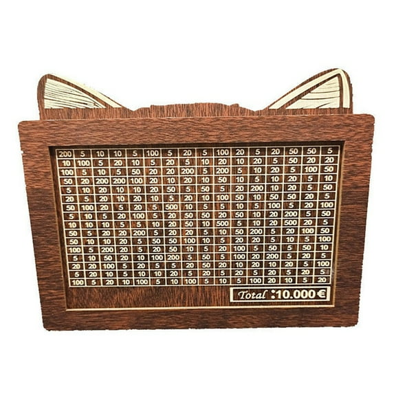 Cash Vault Wooden Savings Box,Money Box with Counter,Wooden Cash Saver Money Box,Cash Saver Box,Piggy Bank for Kids,A