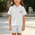 thumbnail image 7 of BXJX Boys Summer Outfit Sets, Collared Short Sleeve School 2 Piece Polo Shirts and Shorts Sets White Size 3-4 T, 7 of 7