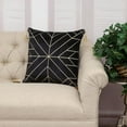 thumbnail image 4 of Black and Gold Geo Velvet Throw Pillow with Gold Tassels, 4 of 10