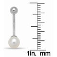 thumbnail image 2 of Solid 14k Yellow or White Gold 14G 7mm Cultured Pearl Curved Belly Button Ring Body Piercing Ring for Women, 2 of 2