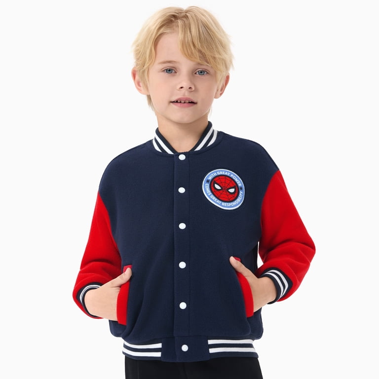 Marvel Spider-Man Boys Fleece Varsity Jacket photo 5