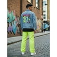 thumbnail image 4 of J. METHOD Men’s Cargo Pants Lightweight Comfy Jogger Fleece Elastic Waistband Workout Casual Active Sports Sweatpants NEMP17 Neon Green 5XL, 4 of 6