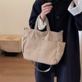 thumbnail image 2 of CGCBAG Bolso de mano de lona de pana de moda para mujer, bolso de hombro informal de gran capacidad, bolso cruzado de diseñador simple y sólido, bolsos de mano para mujer, 2 of 5
