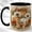 Black, variant on Floral Pumpkin Coffee Mug, Leopard Bow Mug, Ceramic 11 oz