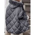 thumbnail image 4 of Women'S Quilted Down Jacket with Hood Long Sleeve Full Zip Casual Winter Coat Gray S, 4 of 8