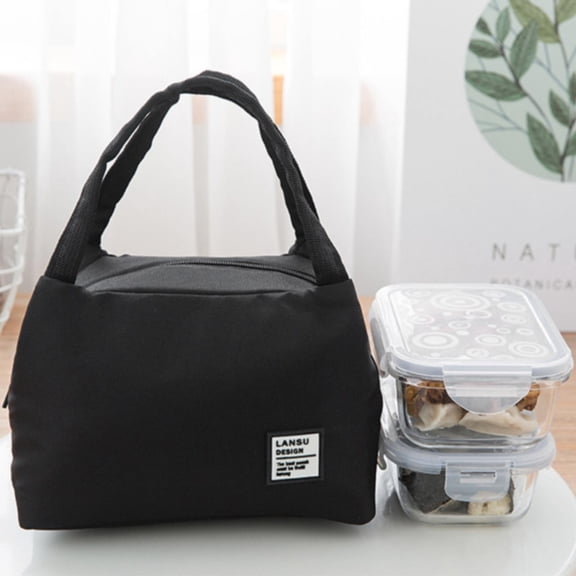 Huayishang Lunch Box for Women Bag Portable Lunch Box Bag Simple Picnic Bag Thick Aluminum Foil Mommy Back Milk Storage Shoulder Bag, Kitchen Essentials Clearance Sale Black