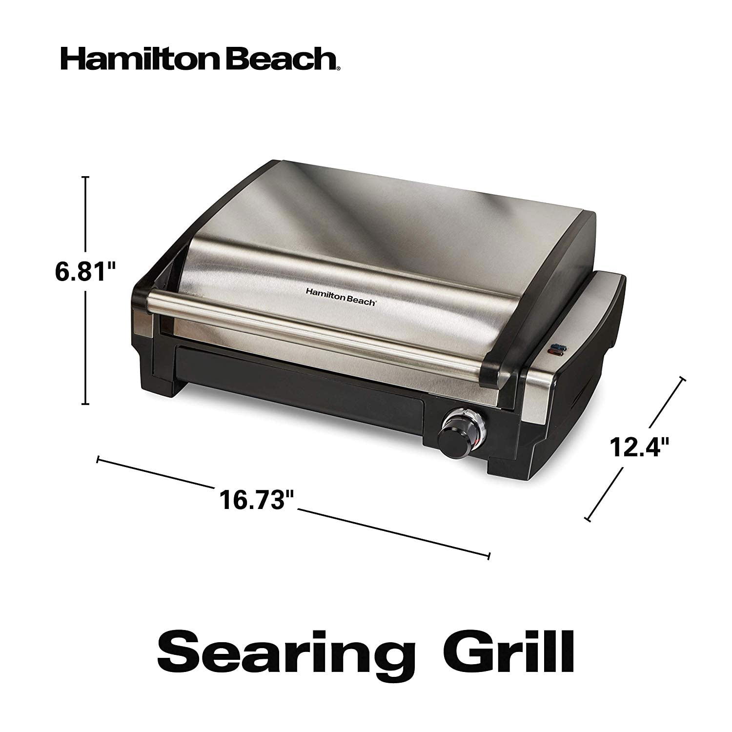 Hamilton Beach - Countertop Indoor Grill - Gray, 25370