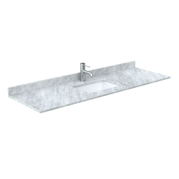 Wyndham Collection Wcvvca166stopuns-Nat 66" Marble Vanity Top - White
