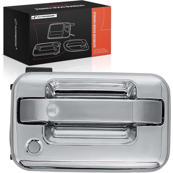 A-Premium Front Right Passenger Side Exterior Door Handle Compatible with Ford F-150 F150 2004-2014 & Lincoln Mark LT 2006-2008, Chrome, Replace# 6L3Z1522404ABCH