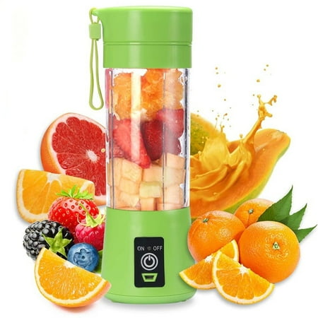 Portable USB Rechargeable Personal Blender with 6 Stainless Steel Blades - 380ml Handheld Juice Mixer for Shakes, Smoothies, and On-the-Go Nutrition - Perfect for Sports, Travel,