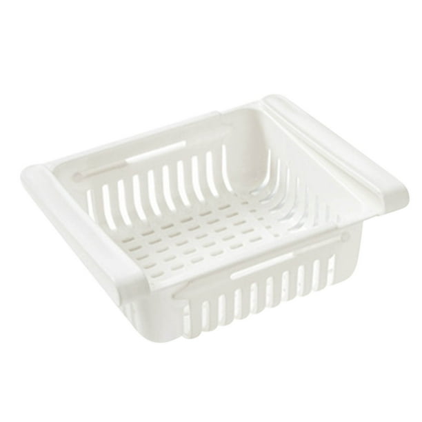 Caja de Almacenamiento Extraíble Ajustable para Refrigerador, Organizador de Cocina y Baño, Material Pp, Diseño Extensible para Utensilios y Toallas.