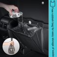 thumbnail image 3 of RV Bote de basura interior colgante para automóvil, Bote de basura para automóvil con apertura magnética de acceso rápido, Cuero de PU impermeable, Accesorio para asiento trasero de automóvil Negro Rojo Verde, 3 of 5