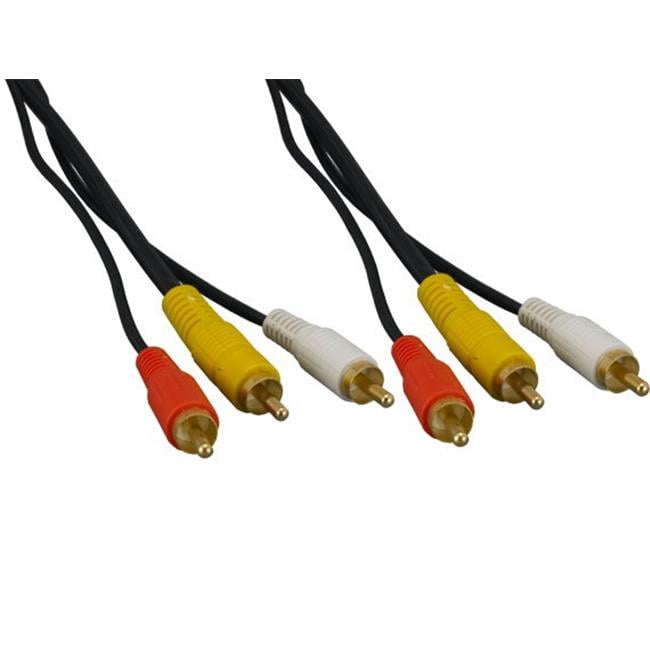 Cable Leader RC1051112 12 ft. 3 RCA Male to 3 RCA Male Composite Video