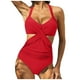 thumbnail image 1 of Trajes de baño de una pieza con corte cruzado en la parte delantera para mujer Traje de baño con control de barriga Tankini Monokini Ropa de playa Fridja  nalpqowj62536, 1 of 5