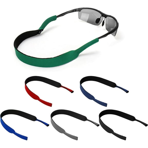 [Length Upgrade] 6 Pack Neoprene Glasses and Sunglasses Strap, Anti Slip Sports Eyewear Retainer Holder Strap (Multicolor-6pcs)