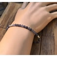 thumbnail image 4 of Iolite 3.5mm Round Shape Faceted Cut Beads 7 inch Adjustable Silver Plated Clasp Bracelet for men, women, unisex. Link Chain Stacking Bracelet.|LINK_03896, 4 of 5
