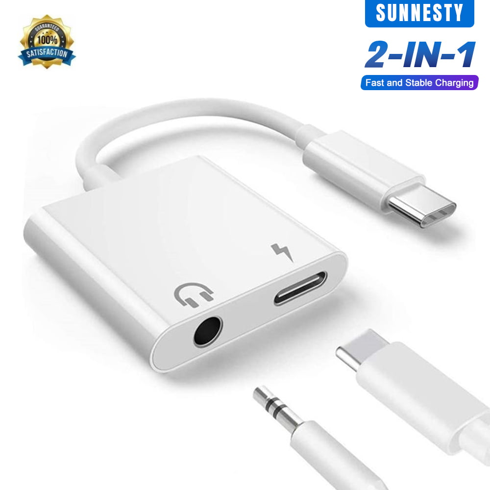 3.5 mm Headphone Jack Adapter Charger Converter 2 in 1 3.5mm Earphone Audio Charge Splitter Compatible Phone Xs XR X 8 8P 7 7P 6 6P pad Air Pro Support IOS 12 White