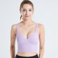 thumbnail image 1 of Ropa interior deportiva con copa fija, ajustable, antiflacidez, hermosa espalda, para mujer, para yoga, correr, a prueba de golpes, texto deportivo, 1 of 6