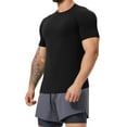 thumbnail image 2 of PULLIMORE Men's Performance Workout T-Shirt - Moisture-Wicking, Quick-Dry Gym Shirt for Running & Training (Black Sizes L), 2 of 7