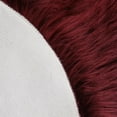 thumbnail image 4 of FUDAKUNA Fluffy Area Rugs Faux Sheepskin Shaggy Dark Red Round 28" Carpet for Bedroom Living Room, 4 of 7