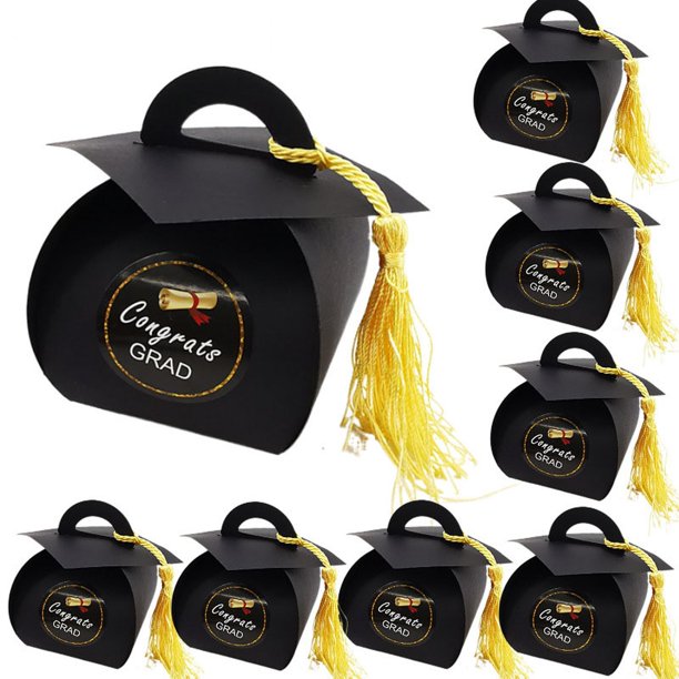 YiJuHui Doctoral Cap Candy Box Graduation Party Favors, European Style Hat Gift Box for Celebrations, Portable Flat-Pack Assembly, Paper Party Supplies for Graduation Ceremonies & Holiday Gatherings