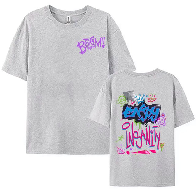 Jinx T-shirt Imprimé Singe Arcane, Manches Courtes, Coton, Décontracté, Graphique, Grunge