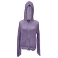 thumbnail image 5 of CAIXIA Womens Crochet Lightweight Cardigans Zip Up Hooded Long Sleeve Knit Sweaters Mesh Beach Swim Cover Up, 5 of 9