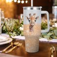 thumbnail image 2 of Giraffe Gift: 40 oz Insulated Stainless Steel Tumbler with Handle & Straw, 2 of 6