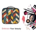 thumbnail image 6 of FORMRS Travel Makeup Bag Large Capacity Train Case Cosmetic Organizer with Adjustable Dividers, Red Geometric, 6 of 8
