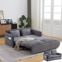 3 In 1 Sleeper Sofa Couch With Pull Out Bed,Queen Size Loveseat Sleeper With Side Pocket For Living Room,Apartment,Office